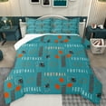 thumbnail image 1 of Homewish Football Hemelt Queen Comforter Set,Boys Ball Game Bedding Sets,Cyan Orange Bedding Comforter Set For Teens,Ultra Soft Home Decor Reversible,3 Pieces, 1 of 8