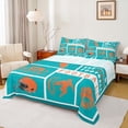 thumbnail image 1 of Homewish Football Rugby Teens Queen Sheet Sets, Modern Sports Athlete Flat Sheet, Turquoise Cartoon Helmet Queen Fitted Sheet, Super Cozy Room Decor, 4-Piece, 1 of 7