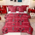 thumbnail image 1 of Homewish Football Sport 7-Piece Twin Bedding Sets,Rugby Helmet Bedding Comforter Set,Red Black Sheet Sets For Boys Teens,Breathable Home Decor Reversible, 1 of 8