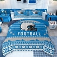 thumbnail image 1 of Homewish Football Sport City Full Size Comforter Sets,Rugby Helmet Pattern Bedding Comforter Set,Blue Gray White Bedding Sets For Kids,Microfiber Bedroom Decor Reversible,3 Pieces, 1 of 8