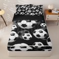 thumbnail image 1 of Homewish Football Sport Game Zipper Twin Comforter Sets with Fitted Sheet and 2 Pillowcases,Soccer Ball Gaming Zipper Bedding Set For Kids Boys,Black Reversible,4 Pieces, 1 of 7