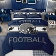 thumbnail image 1 of Homewish Football Sport Theme Full Size Comforter Sets,Rugby Helmet Pattern Bedding Comforter Set,Gray White Deepblue Bedding Sets For Kids,Microfiber Bedroom Decor Reversible,3pcs, 1 of 8