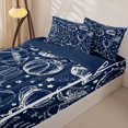 thumbnail image 1 of Homewish Football Sports Zipper Full Size Comforter Sets with Fitted Sheet and 2 Pillowcases, Navy Star Zipper Bedding Set for Boys and Girls, Navy Reversible, 4-Piece, 1 of 6