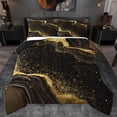 thumbnail image 1 of Homewish Fulid Striped Artistic Bedding Comforter Set,Marble Texture Pattern Twin Comforter Sets,Gold Sequin Print Bedding Set For Men Women,Breathable Home Decor Reversible,2-Piece, 1 of 8