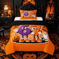 thumbnail image 1 of Homewish Fun Cartoon 67 Number Twin Comforter Sets for Kids, Orange Vintage Ghost Pumpkin Bedding Set, Black Reversible, 2-Piece, 1 Comforter and 1 Pillowcase, 1 of 6