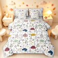 thumbnail image 1 of Homewish Fungus Botanical Mushroom 7pcs Queen Bedding,Wild Plants Floral Bedding Comforter Set Queen,White,Light Gray Reversible, 1 of 8