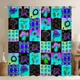 thumbnail image 1 of Homewish Fungus Botanical Mushroom Blackout Curtains Set of 2 (52x84 Each),Rustic Bohemian Style Window Curtains,Neon Blue Black Curtains and Drapes For Kids,Super Cozy Room Decor, 1 of 6