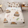 thumbnail image 1 of Homewish Funny Animal Zipper Twin Comforter Sets with Fitted Sheet and 2 Pillowcases For Kids,Cartoon Capybara Zipper Bedding Set,Colorful Polka Dots Reversible,4-Piece, 1 of 7
