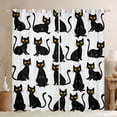 thumbnail image 1 of Homewish Funny Black Cat Curtains Pack of 2 (42x84 Each) for Teens, Cartoon Kitten Lover Curtains Blackout, Kawaii Cute Animal Bedroom Curtains, Curtains Blackout Home Decor, 1 of 6