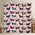 thumbnail image 1 of Homewish Funny Dachshund Animal Blackout Curtains,Dog Paw Print Curtains Pack of 2 (42x84 Each),Pink, 1 of 6