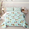 thumbnail image 1 of Homewish Funny Dachshund Animal Twin Quilt Set,Polka Dot Twin Coverlet Set,Light Blue,2pcs, 1 of 7