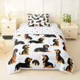thumbnail image 1 of Homewish Funny Dachshund Twin Comforter Sets,Kawaii Dog Bedding Set,White,Polkadot Reversible,2 Pieces,1 Comforter and 1 Pillowcase, 1 of 7