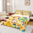 thumbnail image 1 of Homewish Funny Dogs Queen Sheets For Kids Girls Boys ,Cute Corgi Pug Queen Sheet Sets,Yellow,4-Piece,1 Flat Sheet, 1 Fitted Sheet and 2 Pillowcases, 1 of 6