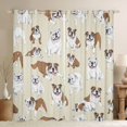 thumbnail image 1 of Homewish Funny English Bulldog Kitchen Curtains,Kawaii Animal Black Out Curtains Pack of 2 (42x63 Each),Cream, 1 of 6