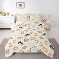 thumbnail image 1 of Homewish Funny Pet Cat Full Size Comforter Sets,Cartoon Animals Bedding Comforter Set,Beige,Polkadot Reversible,3 Pieces,1 Comforter and 2 Pillowcases, 1 of 7