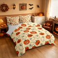 thumbnail image 1 of Homewish Funny Pumpkin Lantern Twin Bedding, Happy Halloween Bedding Comforter Set, Beige Orange Black, Gray Reversible 7pcs, 1 of 7