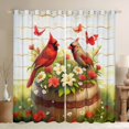 thumbnail image 1 of Homewish Funny Robin Bird Black Out Curtains, Rustic Farmhouse Cabin Curtains Pack of 2 (42x63 Each), Merry Christmas Bedroom Curtains, Window Curtains Bedroom Decor, 1 of 6