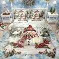thumbnail image 1 of Homewish Funny Snowman Teens Twin Bedding Sets 7-Piece, Winter Christmas Flower Botanical Bedding Comforter Set, Rustic Farmhouse Reversible Sheet Sets, Ultra Soft Bedroom Decor, 1 of 7