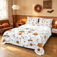 thumbnail image 1 of Homewish Funny Spooky Animal Bed Sheets for Girls, Happy Halloween Themed Full Size Sheets, Off White Orange Pink, 4-Piece (1 Flat Sheet, 1 Fitted Sheet and 2 Pillowcases), 1 of 5