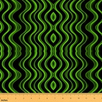 Homewish Futuristic Abstract Art Fabric by the Yard 1 Yard, Green Stripes Ombre Room Decor Fabric by the Yard, Teens Boys Kids Child Sewing Fabric, Luxury Bedroom Decor