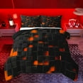 thumbnail image 1 of Homewish Futuristic Abstract Teens Queen Comforter Set, Orange Stereoscopic Square Bedding Sets, Modern Fashion Style Reversible Bedding Comforter Set, Luxury Bedroom Decor, 3 Pieces, 1 of 8