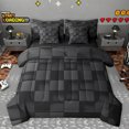 thumbnail image 1 of Homewish Futuristic Cubes 7-Piece Bedding Comforter Set For Teens Adults,Geometric Plaid Grid King Bedding Sets,Abstract Vintage Aesthetic Ultra Soft Bed Sheets,Ultra Soft Home Decor,Reversible, 1 of 8