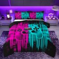 thumbnail image 1 of Homewish Futuristic Game Console Bedding Comforter Set, Fuchsia Cyan Gamepad Gamer Twin Comforter Sets, Teens Kids Girls Boys Reversible Bedding Set, Ultra Soft Bedroom Decor, 2 Pieces, 1 of 8