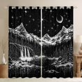 thumbnail image 1 of Homewish Galaxy Starry Night Blackout Curtains Set of 2 (52x84 Each),Natural Mountain Waterfall Window Curtains,White Black Curtains and Drapes For Men Women,Microfiber Bedroom Decor, 1 of 6