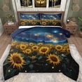 thumbnail image 1 of Homewish Galaxy Starry Sky Bedding Comforter Set,Countryside Sunflower Twin Comforter Sets,Blue Green Yellow Bedding Set For Men Women,Breathable Home Decor Reversible,2-Piece, 1 of 8