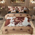 thumbnail image 1 of Homewish Galloping Horse 7 Pieces Bedding Comforter Set For Teens Boys Girls,Animal Cow Print Full Bedding Set Lightweight,Western Farmhouse Texas Stars Fitted Sheet Flat Sheet,Breathable Home Decor, 1 of 8
