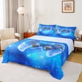 thumbnail image 1 of Homewish Game Console Blue Queen 4-Piece Reversible Boys Dreamy Gaming Gamer Sheet Set, 1 of 7
