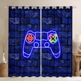 thumbnail image 1 of Homewish Gamepad Controller Blackout Curtains Set of 2 (52x84 Each),Cartoon Console Window Curtains,Neon Purple Curtains and Drapes For Teens,Ultra Soft Home Decor, 1 of 6