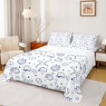 thumbnail image 1 of Homewish Gamer Baseball Full Size Sheets 4-Piece for Kids Teens Adults,Blue White Breathable Bed Sheets,Sport Theme Lightweight Sheet Sets,Lightweight Room Decor, 1 of 7