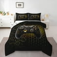 thumbnail image 1 of Homewish Gamer Gaming Bedding Comforter Set,Geometric Hockeycomb Hexagon Twin Comforter Sets,Cartoon Gamepad Bedding Set For Kid Boy,Lightweight Room Decorative Reversible,2 Pieces, 1 of 8