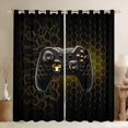 thumbnail image 1 of Homewish Gamer Gaming Black Out Curtains,Geometric Hockeycomb Hexagon Curtains Pack of 2 (42x63 Each),Cartoon Gamepad Bedroom Curtains For Kid Boy,Lightweight Room Decorative, 1 of 6