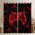 thumbnail image 1 of Homewish Gamer Gaming Black Out Curtains,Modern Geometric Hockeycomb Curtains Pack of 2 (42x63 Each),Red Gamepad Bedroom Curtains For Boys Teens,Microfiber Bedroom Decor, 1 of 6
