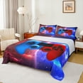 thumbnail image 1 of Homewish Gamer Gaming Full Size Sheets,Gamepad Bed Sheets,Red Blue Ombre Sheet Sets For Boys Teens,Microfiber Bedroom Decor,4pcs, 1 of 7