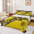 thumbnail image 1 of Homewish Gamer Gaming Twin Sheet Sets,Kids Gamepad Controller Twin Fitted Sheet,Yellow Black Flat Sheet For Teens,Microfiber Bedroom Decor,3-Piece, 1 of 7