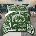 thumbnail image 1 of Homewish Gamer Golf Full Size Comforter Sets 3-Piece for Kids Teens Adults,Green White Bedding Comforter Set,Sport Theme Lightweight Bedding Sets,Lightweight Room Decor, 1 of 8