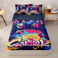 thumbnail image 1 of Homewish Gamer Zipper Full Size Comforter Sets with Fitted Sheet and 2 Pillowcases For Kids Boys,Watercolor Teens Gamepad Zipper Bedding Set For Console Gaming Lover,Navy Blue Reversible,4 Pieces, 1 of 7