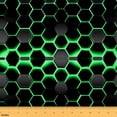 thumbnail image 1 of Homewish Geometric Hexagon Fabric by the Yard 1 Yard,Green Black Home Decor Fabric by the Yard,Minimalism Geometric Honeycomb Sewing Fabric For Girls Boys,Super Cozy Room Decor, 1 of 6
