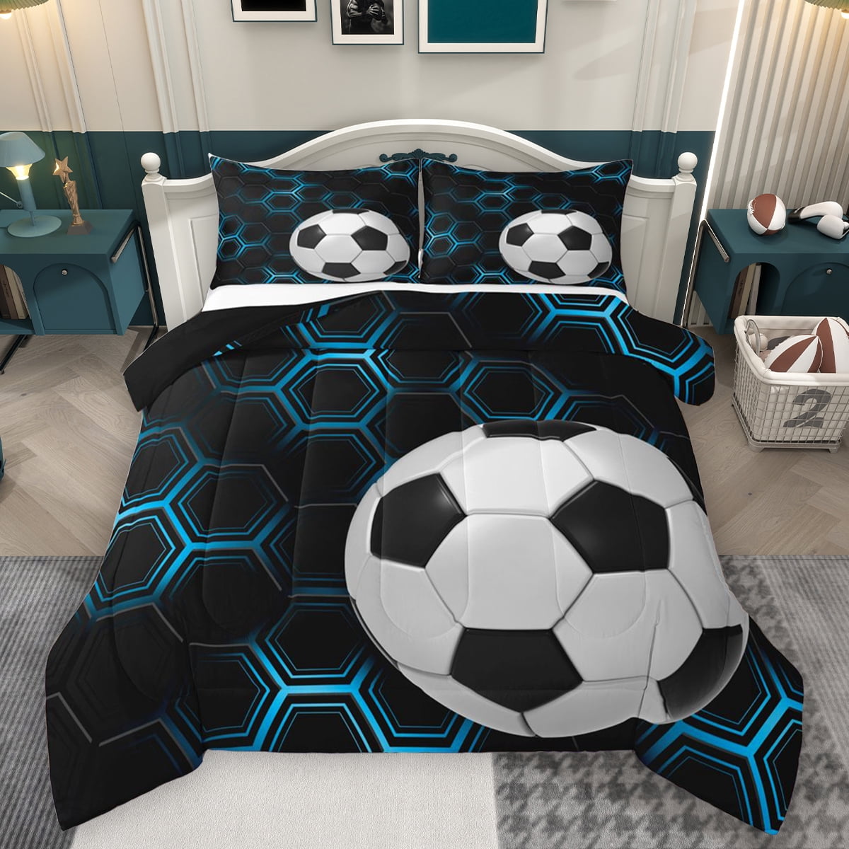 Homewish Geometric Hexagon Honeycomb Bedding Comforter Set