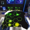 thumbnail image 1 of Homewish Geometric Honeycomb Full Size Comforter Sets 3-Piece for Teens Boys Girls,Abstract Gradient Hexagon Bedding Comforter Set,Green Yellow Lightweight Bedding Sets,Lightweight Room Decor, 1 of 8