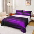 thumbnail image 1 of Homewish Geometric Line Pattern Bed Sheets,Pixel Stripes Pattern King Sheets,Black Purple Sheet Set For Teens,Luxury Bedroom Decor,4-Piece, 1 of 7