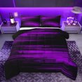 thumbnail image 1 of Homewish Geometric Line Pattern Bedding Comforter Set,Pixel Stripes Pattern Twin Comforter Sets,Black Purple Bedding Set For Teens,Luxury Bedroom Decor Reversible,2-Piece, 1 of 8