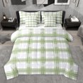 thumbnail image 1 of Homewish Geometric Lines 7-Piece Twin Bedding Sets,Abstract Geometric Checkerboard Bedding Comforter Set,Green White Gray Sheet Sets For Kids,Breathable Home Decor Reversible, 1 of 8