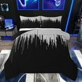 thumbnail image 1 of Homewish Geometric Lines Full Size Comforter Sets,Minimalist Striped Pattern Bedding Comforter Set,White Black Bedding Sets For Boys Kids,Super Cozy Room Decor Reversible,3-Piece, 1 of 8