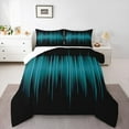 thumbnail image 1 of Homewish Geometric Lines Full Size Comforter Sets,Minimalist Stripes Aesthetic Bedding Comforter Set,Blue Black Bedding Sets For Boys Kids,Super Cozy Room Decor,3 Pieces, 1 of 8