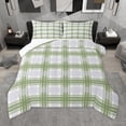 thumbnail image 1 of Homewish Geometric Lines Queen Comforter Set,Abstract Geometric Checkerboard Bedding Sets,Green White Gray Bedding Comforter Set For Kids,Breathable Home Decor Reversible,3 Pieces, 1 of 8