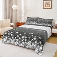thumbnail image 1 of Homewish Geometric Ombre Stripes Queen Sheet Sets,Chic Silver Diamond Flat Sheet,Dreamy Black Silver Queen Fitted Sheet For Girl Teens,Luxury Bedroom Decor,4-Piece, 1 of 7